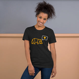 T-shirt is soft & lightweight, with a little stretch; comfortable and flattering 100% combed cotton