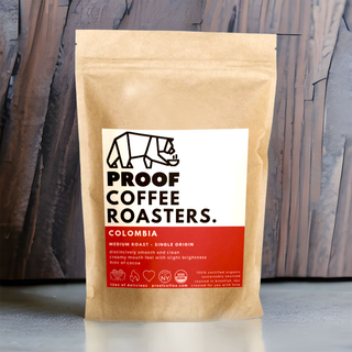 PROOF Coffee Roasters Colombia single origin; Certified Organic & Kosher, roasted in Brooklyn NYC