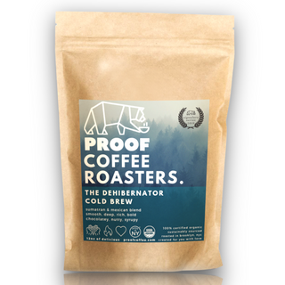 PROOF Coffee Roasters Dehibernator Cold Brew; Certified Organic & Kosher, roasted in Brooklyn NYC