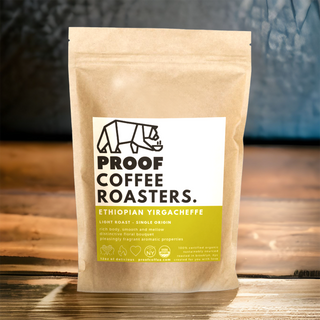 PROOF Coffee Roasters Ethiopia Yirgacheffe; Certified Organic & Kosher, roasted in Brooklyn NYC