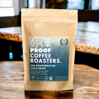 PROOF Coffee Roasters Dehibernator Cold Brew; Certified Organic & Kosher, roasted in Brooklyn NYC